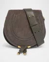 Chloé Marcie Crossbody Bag In Calfskin Suede In Gray