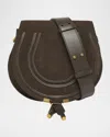 Chloé Marcie Crossbody Bag In Calfskin Suede In Brown