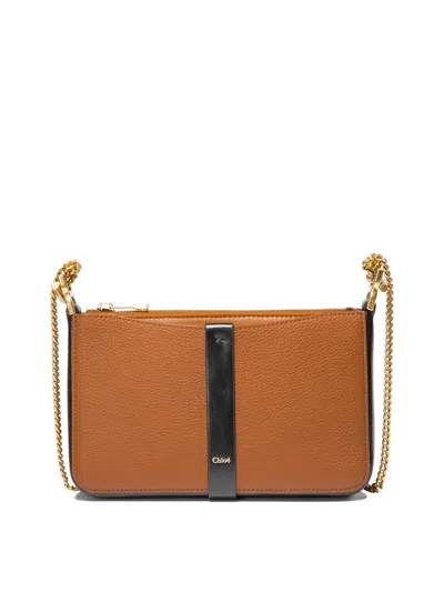 Chloé Marcie Crossbody Bags In Brown