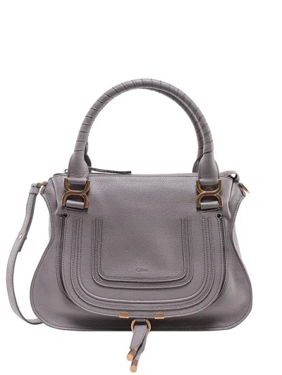 Chloé Taupe Medium Marcie Double Carry Bag In Grey