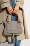 Chloé Small Marcie Leather Shoulder Bag In Grey