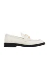 Chloé Marcie Embellished Leather Loafers In White