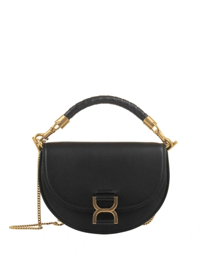 Chloé Marcie Flap And Chain Bag In Black