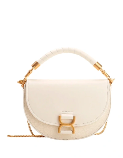 Chloé Marcie Flap And Chain Bag In Misty Ivory In White