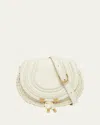Chloé Marcie Flap Saddle Crossbody Bag In Crochet Fabric And Leather