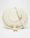 Chloé Marcie Flap Saddle Crossbody Bag In Crochet Fabric And Leather