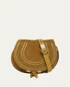 Chloé Marcie Flap Saddle Crossbody Bag In Suede