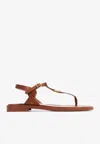 Chloé 'marcie' Brown Flat Thongs Sandals In Brown