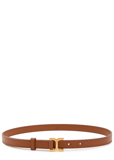 Chloé Chloe Marcie Grained Leather Belt In Tan
