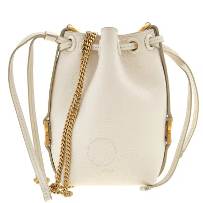 Chloé Chloe Marcie Grained Leather Micro Bucket Bag In White
