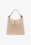 Chloé Marcie Grained Leather Tote Bag In Beige