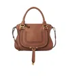 Chloé Marcie Mini Double Carry Leather Shoulder Bag In Brown