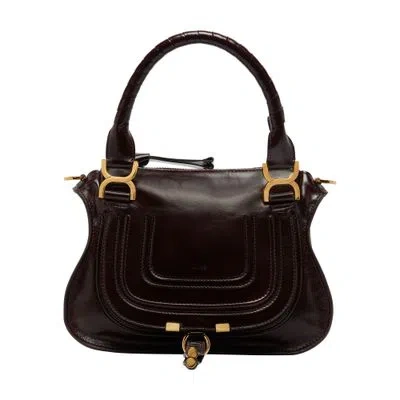 Chloé Marcie Hand-held/shoulder Small Glossy Leather Bag In Red