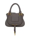 Chloé Small Marcie Leather Shoulder Bag In Cashmere Grey