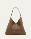 Chloé Marcie Hobo Bag In Grained Leather In Dark Nut