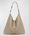 Chloé Marcie Hobo Bag In Grained Leather In Grey