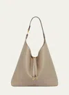 Chloé Marcie Hobo Bag In Grained Leather In Motty Grey
