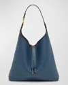 Chloé Marcie Hobo Bag In Grained Leather In Blue