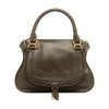 Chloé Marcie Small Double Carry Satchel Bag In Shiny Calfskin In Grey
