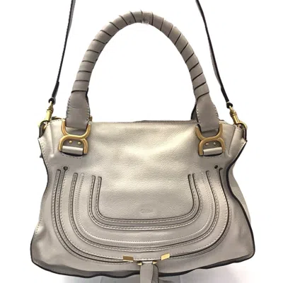 Pre-owned Chloé Marcie Ivory Leather Shoulder Bag () In Multi