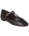 Chloé Chloe Leather Marcie Ballerina Flats In Black