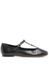 Chloé Chloe Leather Marcie Ballerina Flats In Black