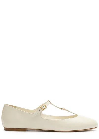Chloé Chloe Marcie Leather Ballet Flats In Off White
