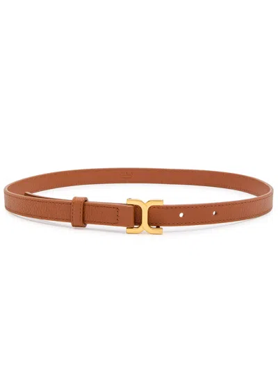Chloé Chloe Marcie Leather Belt In Tan