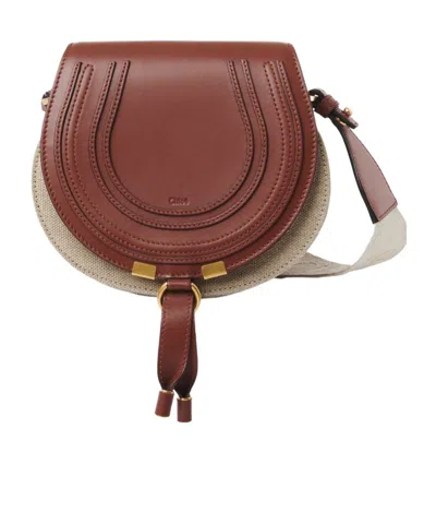 Chloé Marcie Leather Cross Body Bag In Brown