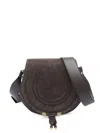 Chloé Saddle Shape Shoulder Bag With Suede Finish In Brown