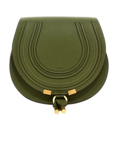 Chloé Marcie Leather Crossbody Bag In Green