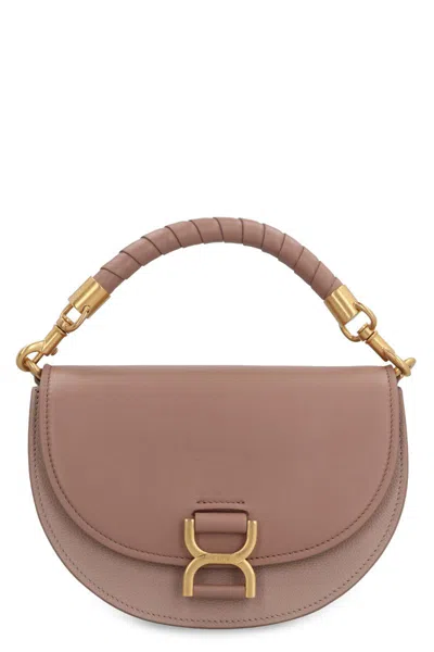 Chloé Marcie Leather Crossbody Bag In Pink