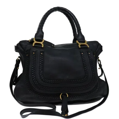 Pre-owned Chloé Marcie Leather Handbag () In Black