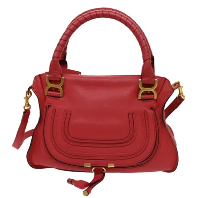 Pre-owned Chloé Marcie Leather Handbag () In Red