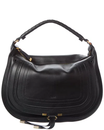 Chloé Marcie Leather Hobo Bag In Black