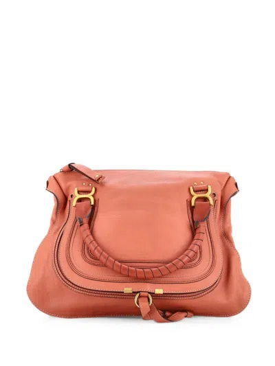 Pre-owned Chloé Marcie Leather Large Shoulder Bag In Pink