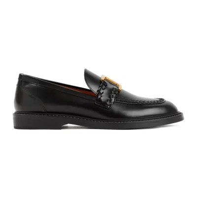 Chloé Black Marcie Brushed Calf Leather Loafer