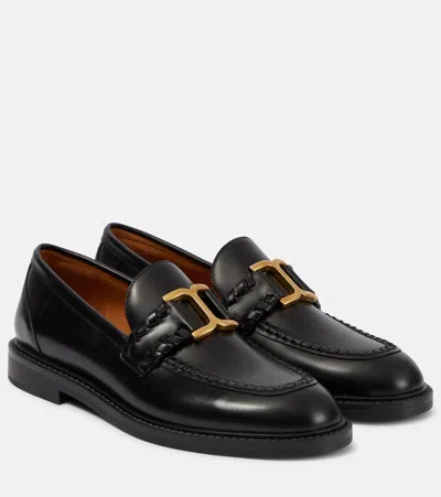 Chloé Marcie Black Brushed Calf Leather Loafer