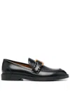 Chloé Marcie Black Brushed Calf Leather Loafer In Black