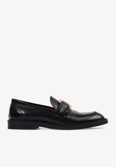 Chloé Marcie Black Brushed Calf Leather Loafer