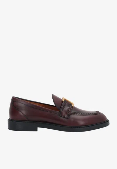 Chloé Marcie Black Brushed Calf Leather Loafer