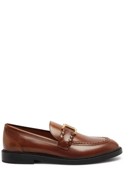Chloé Chloe Marcie Leather Loafers In Tan