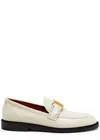 Chloé Marcie Embellished Leather Loafers In White
