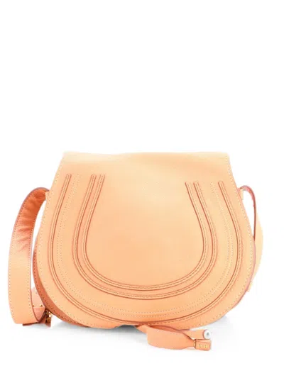 Pre-owned Chloé Marcie Leather Medium Crossbody Bag In Pink