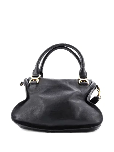 Pre-owned Chloé Marcie Leather Medium Satchel In Black