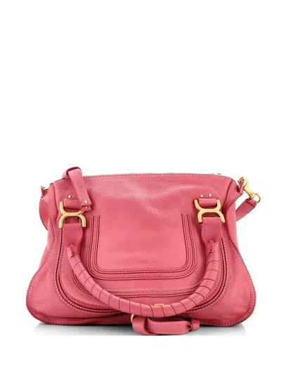 Pre-owned Chloé Marcie Leather Medium Satchel In Pink