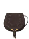 Chloé Small Marcie Saddle Bag In Suede Leather In Brown