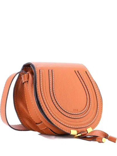 Pre-owned Chloé Marcie Leather Mini Crossbody Bag In Brown