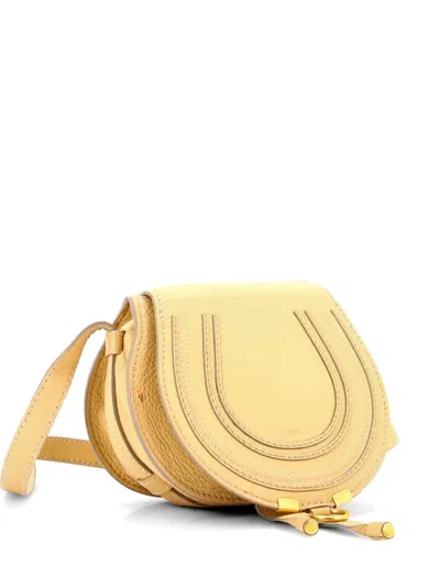 Pre-owned Chloé Marcie Leather Mini Crossbody Bag In Neutral