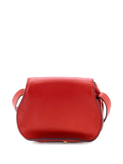 Pre-owned Chloé Marcie Leather Mini Crossbody Bag In Red